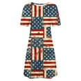 thumbnail image 4 of Yghzkop Women's 4th of July Casual Dress Round Neck Short Sleeve Loose Fit Comfortable Summer Dress, 4 of 5