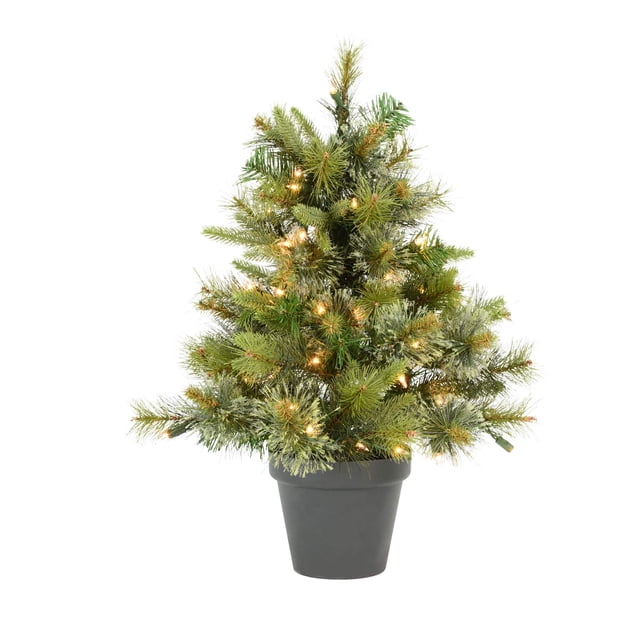 Árbol de Navidad Vickerman 24" Pino Cashmere con luces LED blancas cálidas