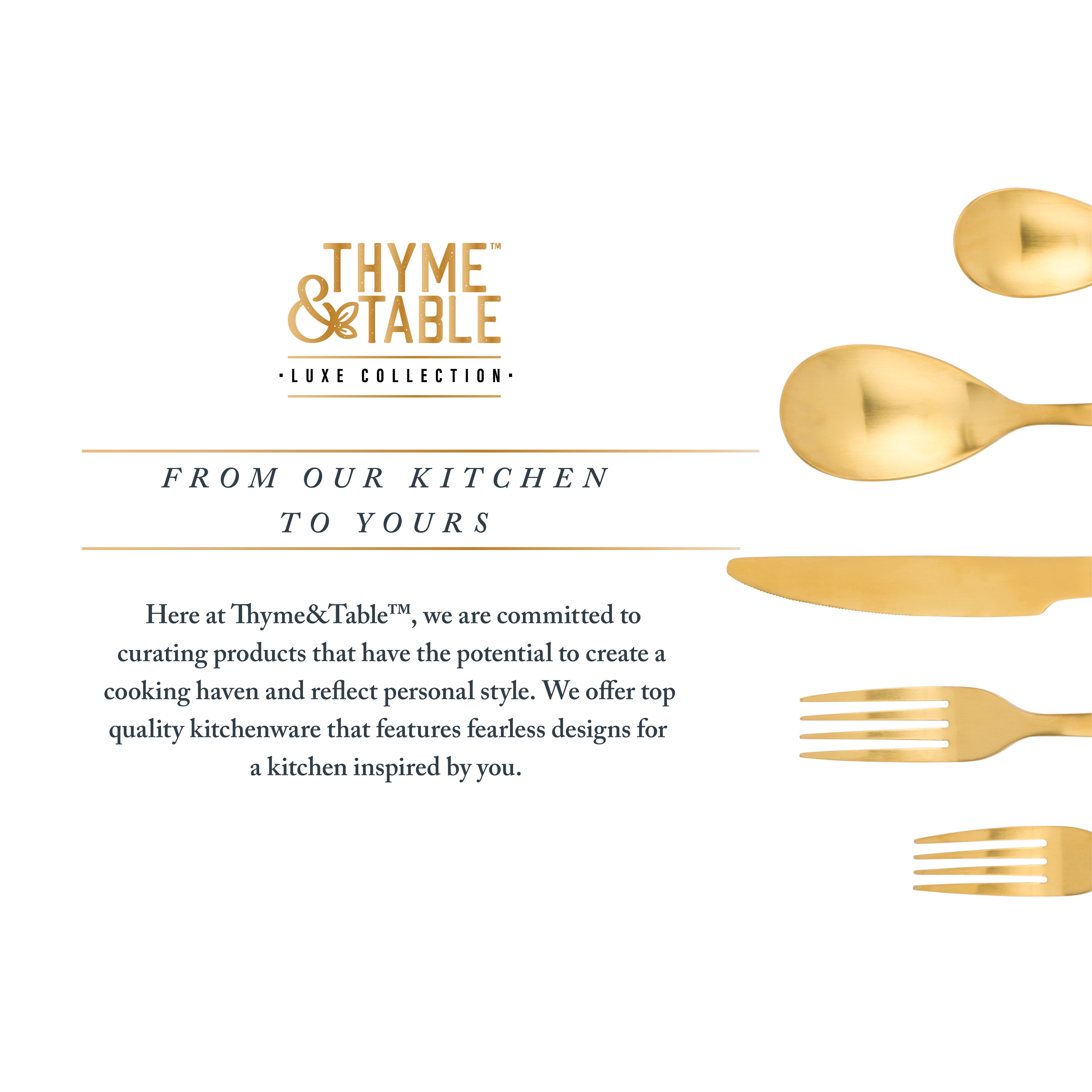 Thyme & Table 20-Piece Royal Stainless Steel Flatware Set, Gold