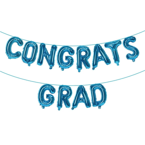 Bannière Ballon Célébrer le Succès, Décoration de Fête de Graduation 2024, Thème Bleu pour Diplômés, Parfait pour Célébrations de Commencement, Créer des Souvenirs Inoubliables