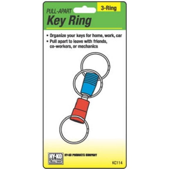 KC114 3-Way Pull Apart Key Ring, Metal