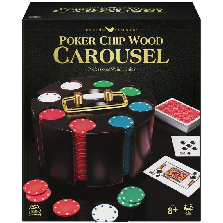 principal fuga Puerto 240-Piece Poker Chips with Revolving Wooden Carousel and Playing Cards, for  Adults and Kids Ages 8 and up - Walmart.com