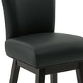 thumbnail image 4 of CHITA 30 in Upholstered Swivel Counter Bar Stools with Back&Wood Legs Set of 2, Faux Leather in Black, 4 of 9