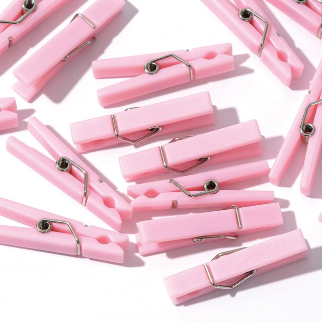 60 Juegos De Pinzas Para La Ropa Para Baby Shower (Rosa)