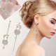 thumbnail image 1 of Pendientes largos de cristal estilo europeo y americano con cadena de estilo gélido y elegante, estilo aguja dorada, para mujer., 1 of 7