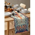 thumbnail image 6 of Orange Boho Table Runner-Cotton Linen- 108 Inch Holiday Dresser Scarves, Rustic Bohemian Ethnic Oriental Western Tablerunner for Kitchen Coffee/Dining Bedroom Living Room Dinner Scarf Décor 13x108, 6 of 9