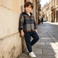thumbnail image 6 of NAISIBABY Autumn 2-Piece Set for Boys: Long-Sleeve Checked Hooded Single-Breasted Top & Casual Pants Multicolor Size 3-6M, 6 of 6
