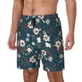 thumbnail image 2 of Balery Vintage Floral Mens Swim Trunks Swim Shorts for Men Quick Dry Inseam Beach Shorts with Compression Liner Pocket-Small, 2 of 9