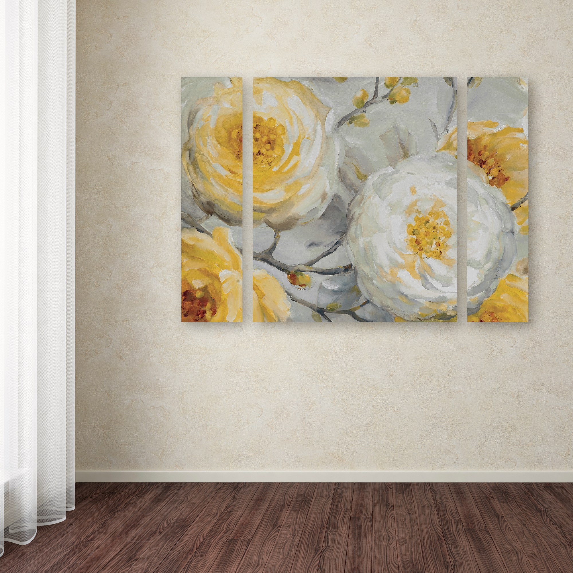 Trademark Fine Art "Sunshine" Canvas Art by Lisa Audit Three Panel Set