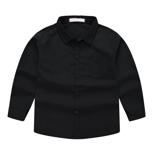 vdgthytj Toddler Boys Girls Button down Shirts Kids Long Sleeve Casual Solid Color Tops Fall Spring Blouse