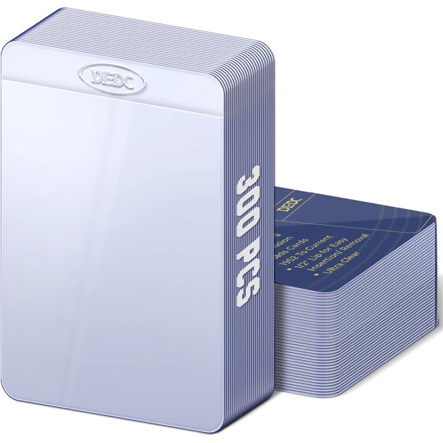 300Pcs Semi Rigid Card Holder, Semi Rigid Card Sleeves 1/2 Lip Semi-Rigid Tall Card Holders Trading Card Sleeve for PSA, SGC, BGS, CSG Graded Card Protector