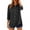 Black, variant on Women's Casual Non-Positional Print Snap Button Short Sleeve Round Neck T-Shirt Top