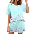 thumbnail image 1 of Conjunto de Pijama de las Mujeres de Moda Casual Color Sólido Casa Manga Corta Cuello Redondo Superior Y Pantalones, Ropa de Salón, 1 of 8