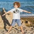 thumbnail image 3 of FORMRS Boys Rash Guard Short Sleeves Swim Shirt Quick Dry UPF 50+ Sun Protection, Sizes 3-12T, Watercolor Border Collie, 3 of 6