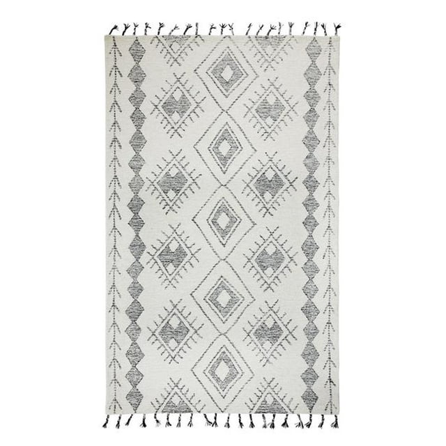 Dynamic Rugs CB354870190 3 x 5 ft. Casablanca 4870 Rectangle Contemporary Area Rug - 190 Ivory & Black