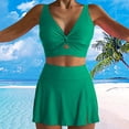 thumbnail image 2 of MSJUHEG Plus Size Swim Dress,Swim Dress,Push Up Swim Dresses with Bottom,Ruffle Swimsuit for Women,Ruffle Cutout Swimdress,Skirt Bathing Suits for Women,Ruched Skirt Bathing Suit Green S, 2 of 4