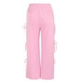 thumbnail image 4 of Women's Casual Pants Women'S Jogging Bottoms With Bow And Wide Leg Elastic Waistband Sweat Baggy Trousers With Pocket Country Trousers For Women,Red Women's Casual Pants L, 4 of 4