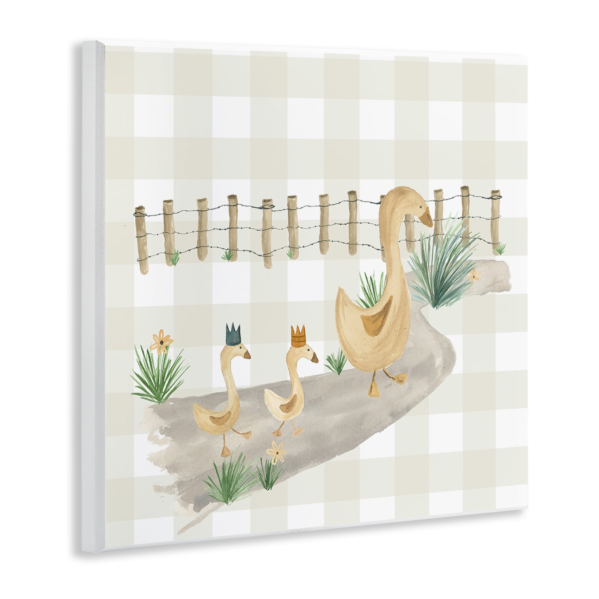 Stupell Industries Duck Family Strolling Animals Painting Unframed Art Print Wall Art, 12 x 12