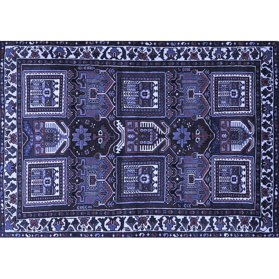 Ahgly Company Indoor Rectangle Persian Blue Traditional Area Rugs, 2' x 5'