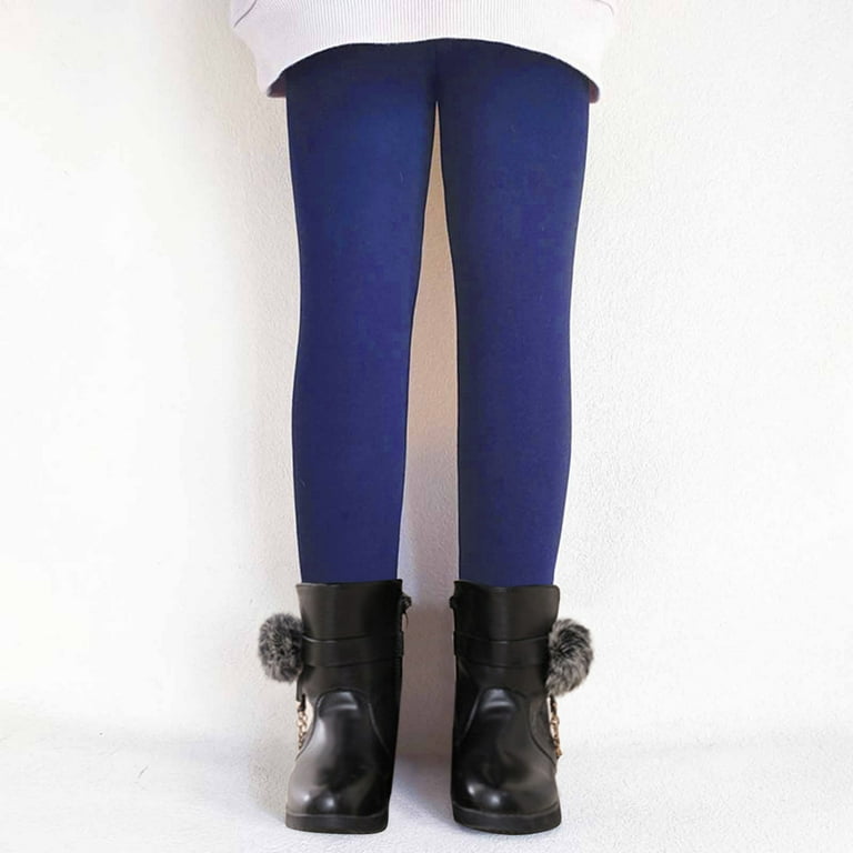 Jinhomg Solid Fleece Leggings for Toddler Girls Ankle Length