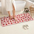 thumbnail image 3 of Red Strawberry Plants Fruit Dot Pink Pattern Bathroom Rugs Mat,Non Slip Microfiber Bathroom Rug,Rubber Backing,Soft Bathroom Mats for Bathroom Floor,Tub and Shower,60x24in(150x60cm), 3 of 4