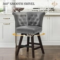 thumbnail image 4 of Dycanpo 26" Swivel Bar Stools Set of 4 with Back & Footrest, Counter Stools for Kitchen ,Gray-Faux Leather, 4 of 11
