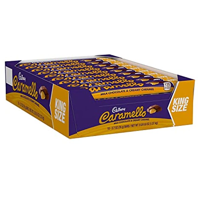 Cadbury Caramello Milk Chocolate And Caramel King Size Candy, Bulk, 2.7 Oz Bars (18 Count
