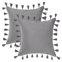 Unique Bargains Velvet Soft Throw Pillow Covers Pack of 2 Grey 18" x 18"