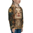 thumbnail image 3 of Picia Whimsical Flower Crown Maiden Pattern Youth Hoodie - Warm Pullover Sweatshirt with Kangaroo Pocket, Ideal for Boys and Girls-X-Large, 3 of 6