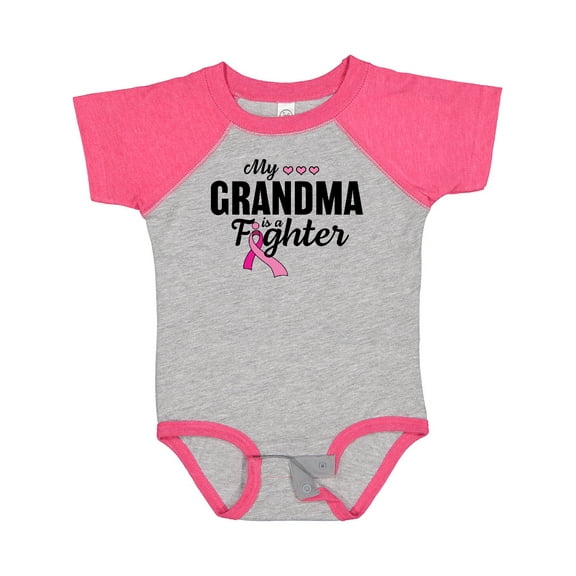 Inktastic Breast Cancer Awareness My Grandma is a Fighter Boys or Girls Baby Bodysuit