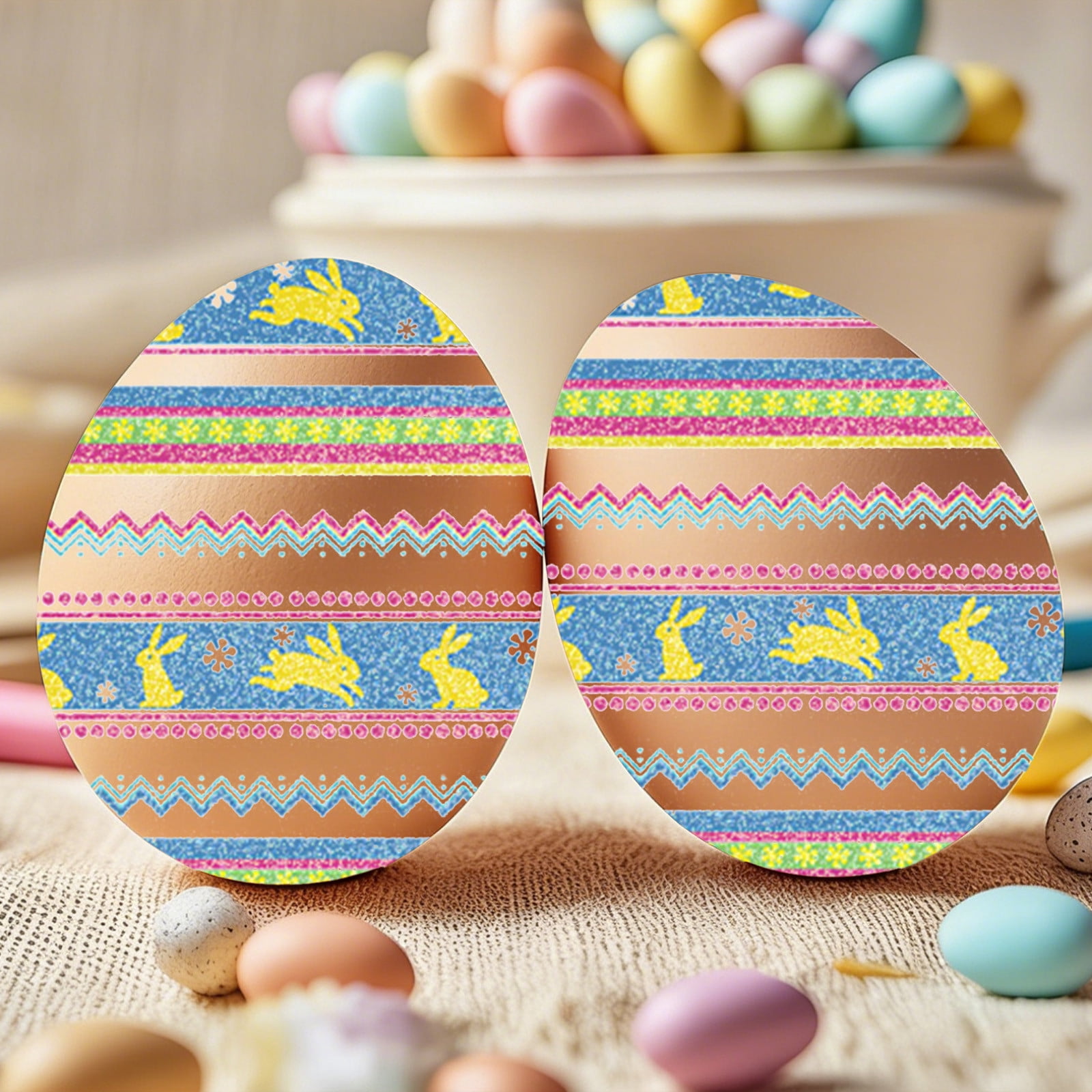 DAMAI Easter Eggs Tattoo Stickers Easter Art Decals Funny Colorful Stickers Cute Rabbit Chick Flower Stars Eggs Tattoo Art Design Decals DIY Party Decoration Supplies for Eggs