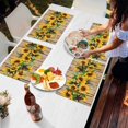 thumbnail image 7 of Watercolor Sunflower Country Stars Placemats Set of 4,Wipeable Washable Table Mats for Dining Tables,Farm Vintage Wood Board Place Mats for Kitchen Event Party Tabletop Decor, 7 of 7