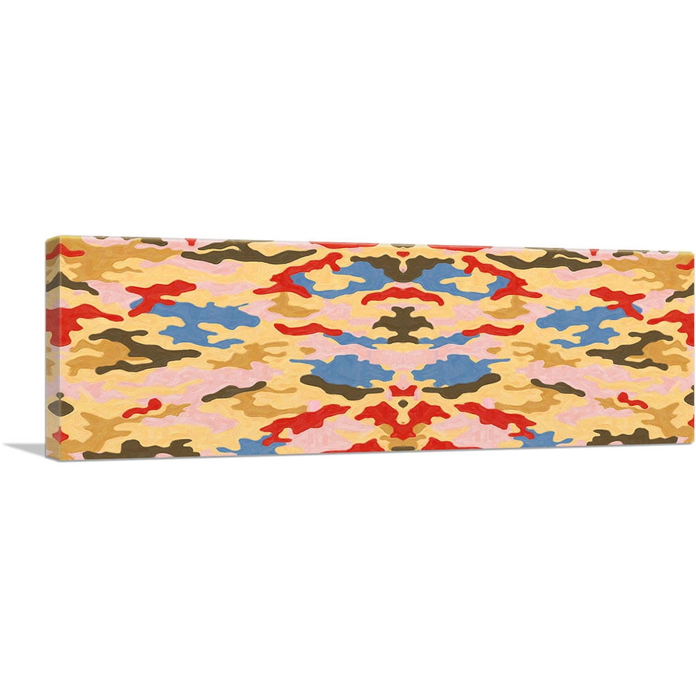 Colorful Camouflage Pattern Canvas Art Print 36" x 12"