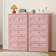 thumbnail image 6 of Pipleo Tall 6 Drawer Pink Wood Dresser, Easy Assembly with Video Guide, 6 of 8
