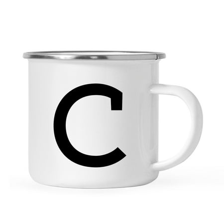 Fast Monogrammed Gifts Andaz Press 11oz. Stainless Steel Campfire Coffee Mug Gift, Camp Monogram Initial C, 1-Pack ()