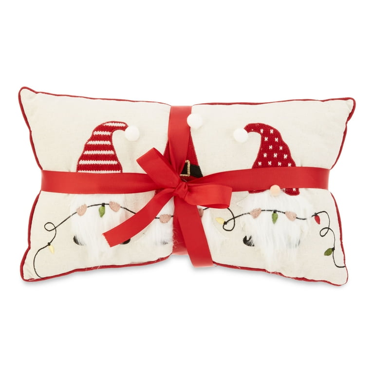 Holiday Time Red & White Peppermint Candy Shaped Christmas Decorative  Pillows, 13inch Diameter,2 Count Per Pack 