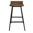 thumbnail image 2 of Curved Wooden Seat Counter Stool with Tubular Legs, Set of 2, Brown and Black- Saltoro Sherpi, 2 of 5