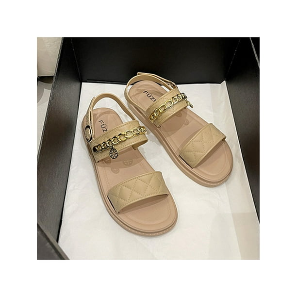 UKAP Ladies Flat Sandal Summer Sandals Open Toe Beach Shoe Office