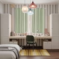 thumbnail image 5 of Sage Green Beige Striped Kitchen Curtains 63 Inch Length, Modern Farmhouse Retro Lines Grommet Top Bedroom Living Room Curtains, Light Filtering Cafe Curtain Drapes 2 Panels Set 84''x63'', 5 of 9