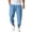 C288 Sky Blue, variant on CONZONE Mens Linen Pants Tapered Leg Elastic Waist Drawstring Joggers For Men Relaxed Fit Casual Summer Trousers With Pockets