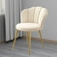 thumbnail image 1 of Silla de tocador con asiento tapizado, cojín redondo de esponja con respaldo y patas de metal Beige, 1 of 8