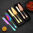 thumbnail image 3 of Fuente de acero inoxidable juego de palas para cuchillos de pastel cuchillo de pan dorado pala para pizza queso filete utensilios para hornear, 3 of 5