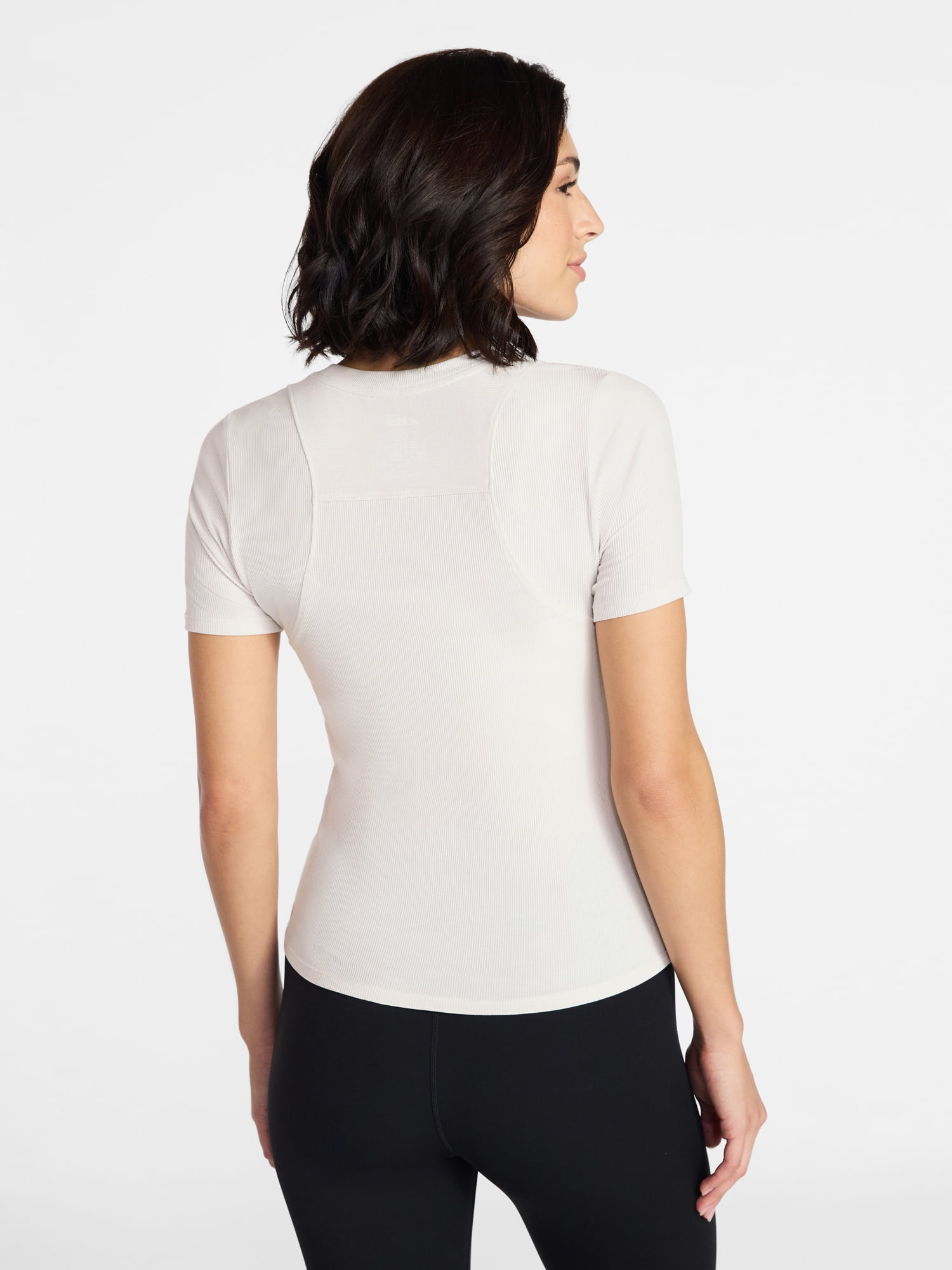 Avia Women's Ribbed T-Shirt with Short Sleeves, Sizes XS-XXXL