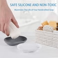 thumbnail image 2 of 2 Piezas Jabonera para Baño Bandeja Protectora para Ducha-Bandeja de Drenaje de Silicona para Esponja de Jabón Fregadero de Baño Fregadero de Cocina-Drenaje de Seguridad para Lavavajillas, Blanco Gris JM, 2 of 5