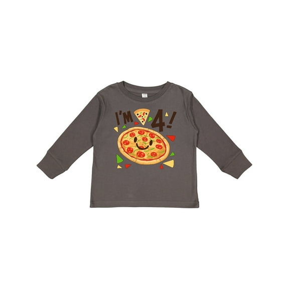 Inktastic Im Four Pizza Birthday Party Boys or Girls Long Sleeve Toddler T-Shirt