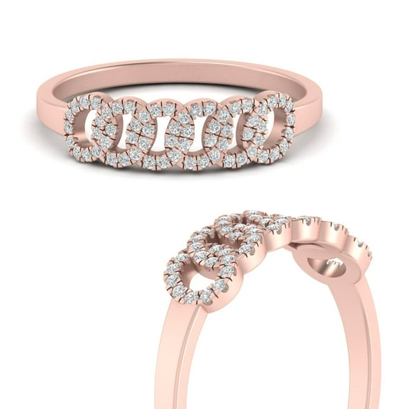 Chain Style Pave Lab Diamond Link Ring Band - Fascinating Diamonds