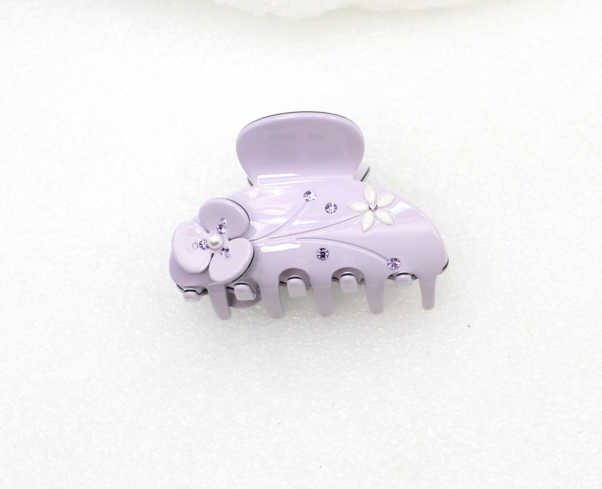 Faship Lavender Cellulose Acetate Floral Art Deco Hair Claw Clips