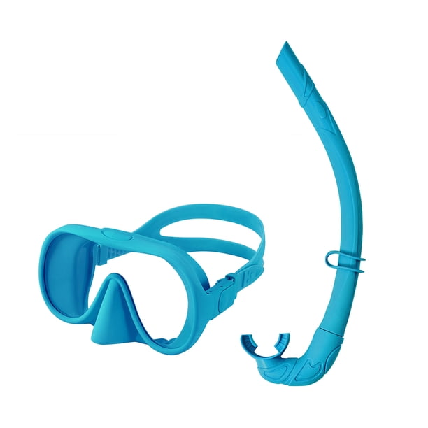 Máscara Buceo Y Snorkel Set Seco Ajustable para (cielo) Azul