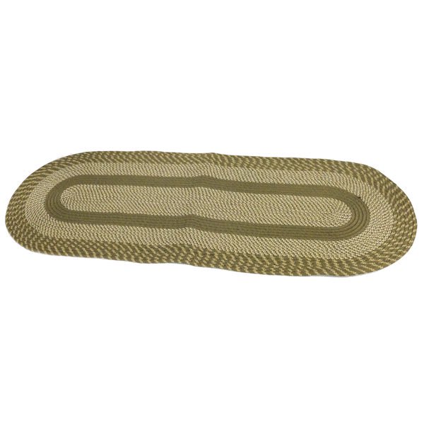Gold Coast Colonial Woven Braided Reversible Runner in Sage Green, 22