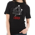 thumbnail image 3 of Oversized Zodiac Libra Sign Graphic Design Short Sleeve Cotton Jersey T-Shirt - Black XL, 3 of 4